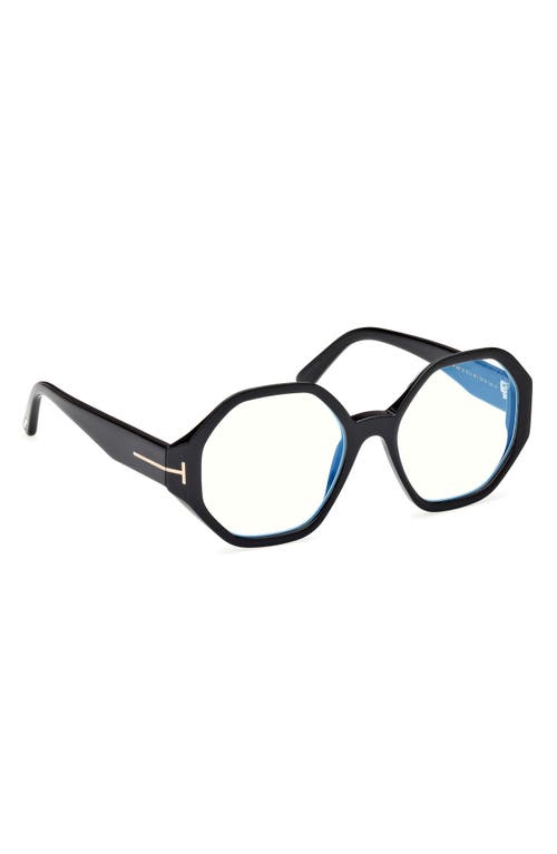 Tom Ford 53mm Geometric Optical Glasses In Black