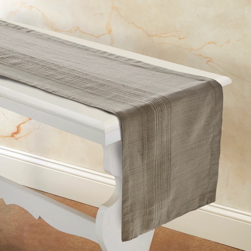 Sustainable Threads Ecoloom Handwoven Cotton Table Runner In Brown