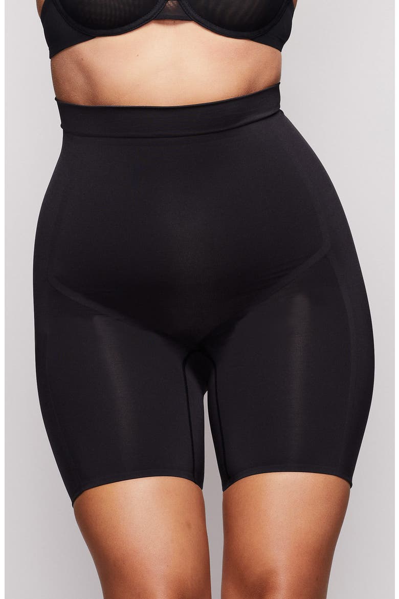 High Waist Bonded Shorts, Main, color, ONYX