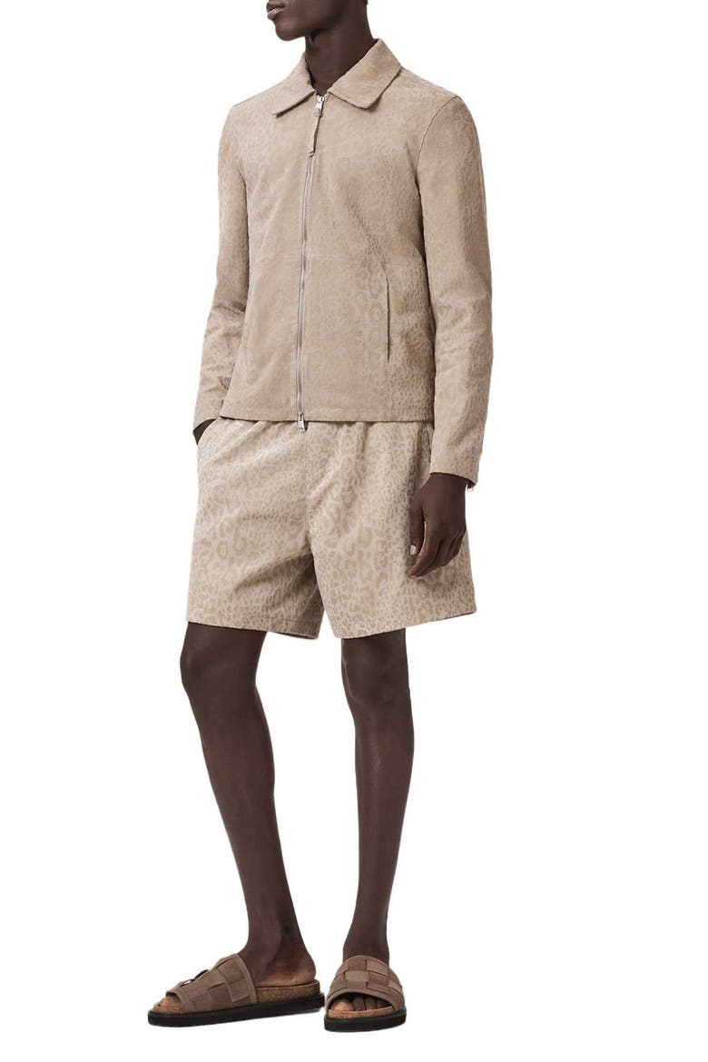 Hockley Debossed Animal Print Suede Jacket, Alternate, color, PASILLA BROWN