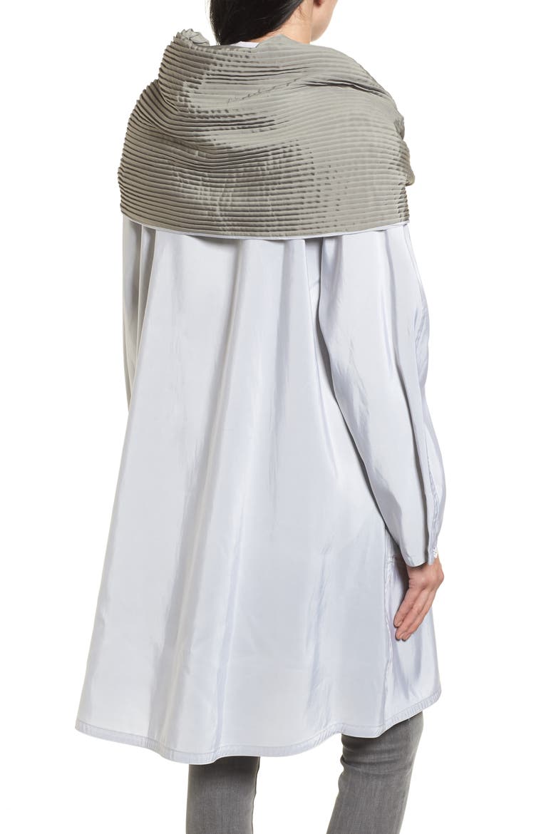 Reversible Pleat Hood Packable Travel Coat, Alternate, color, DOVE