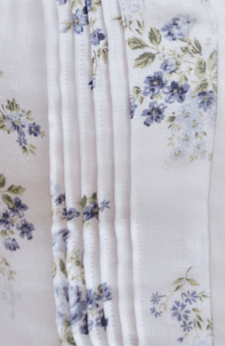 Reformation Simmie Floral Puff Sleeve Linen Crop Top, Alternate, color, 