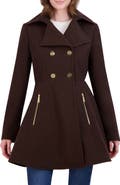 Laundry by Shelli Segal Double Breasted Fit & Flare Wool Blend Coat