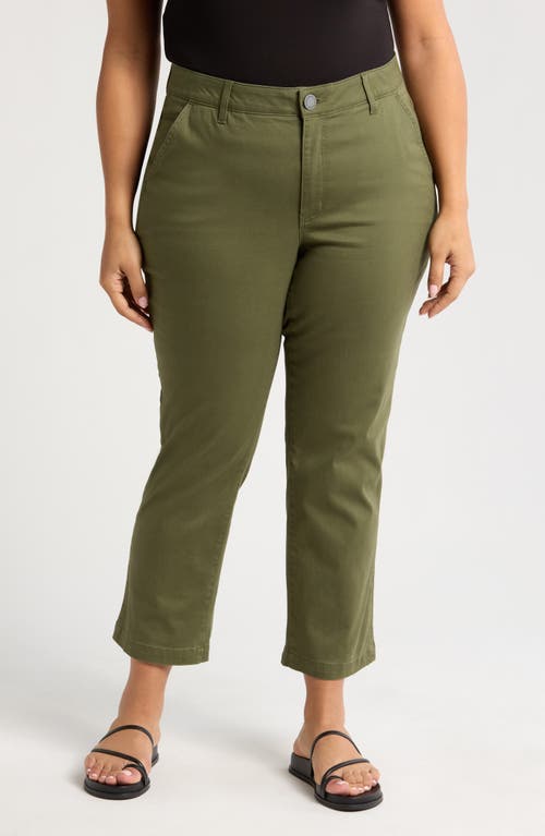 Wit & Wisdom Skyrise Ankle Slim Straight Leg Twill Pants In Celadon