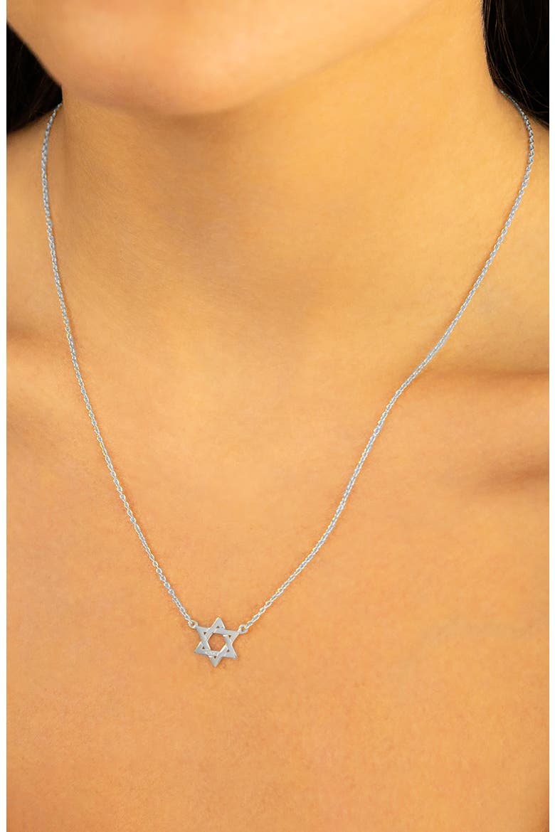 Star of David Pendant Necklace, Alternate, color, STERLING SILVER