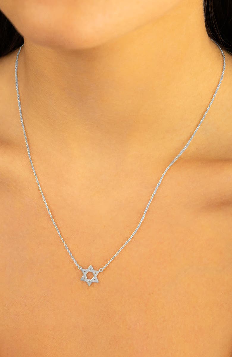 MARLYN SCHIFF Star of David Pendant Necklace, Alternate, color, Sterling Silver