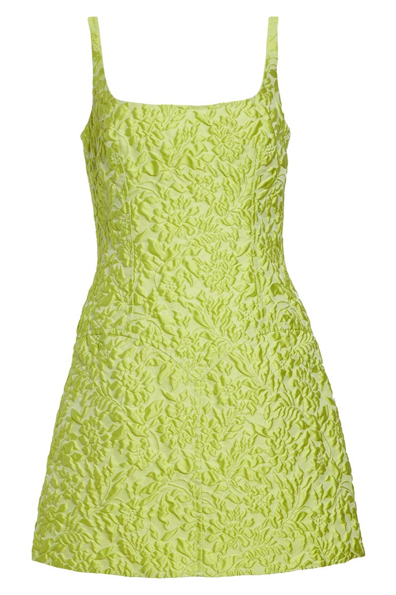 Eliezer Cloqué Minidress, Alternate, color, LIME GREEN