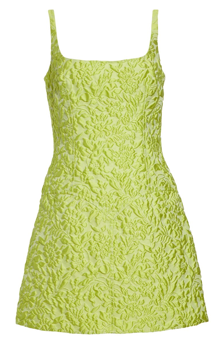 Emilia Wickstead Eliezer Cloqué Minidress, Main, color, Lime Green