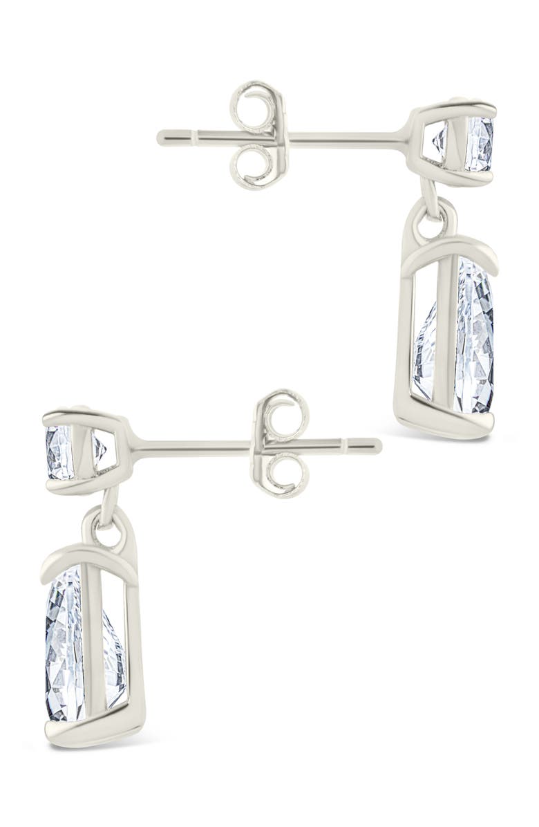 Sterling Forever Imogen Cubic Zirconia Drop Earrings, Alternate, color, Silver