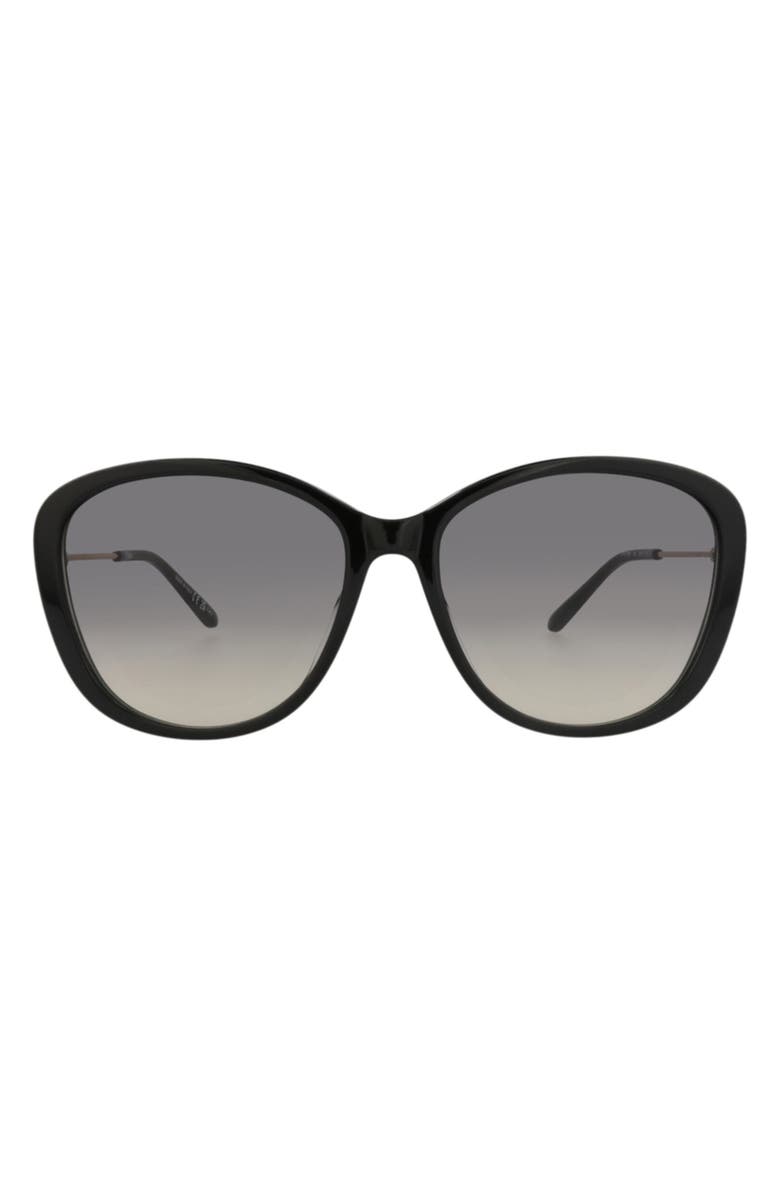 Chloé 59mm Square Gradient Sunglasses, Main, color, Black Gold Grey
