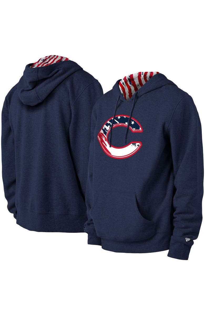 New Era Men's New Era Navy Cincinnati Reds 4th of July Stars & Stripes Pullover Hoodie, Main, color, 
