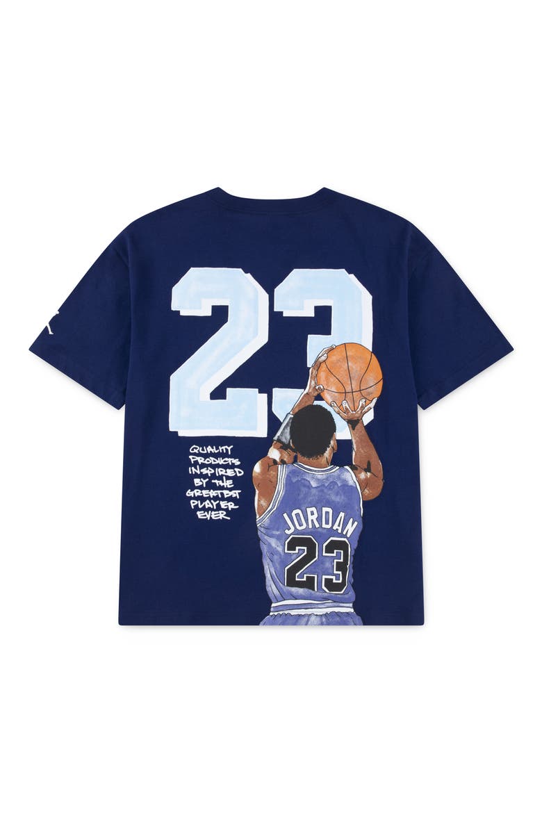 Kids' Jordan Sketch Graphic T-Shirt, Alternate, color, U9JBLUE VO