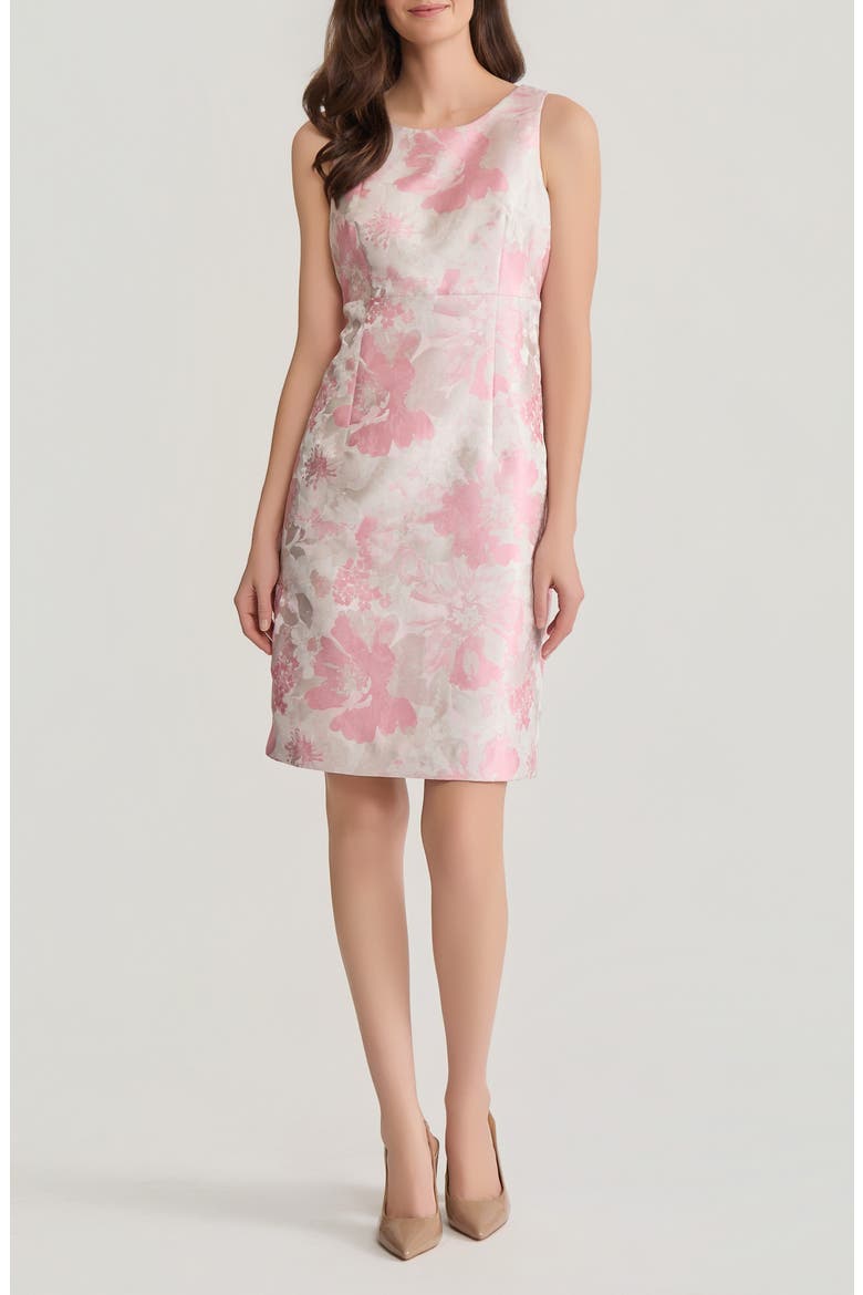 Seamed Empire Waist Sheath Dress, Main, color, TUTU PINK MULTI