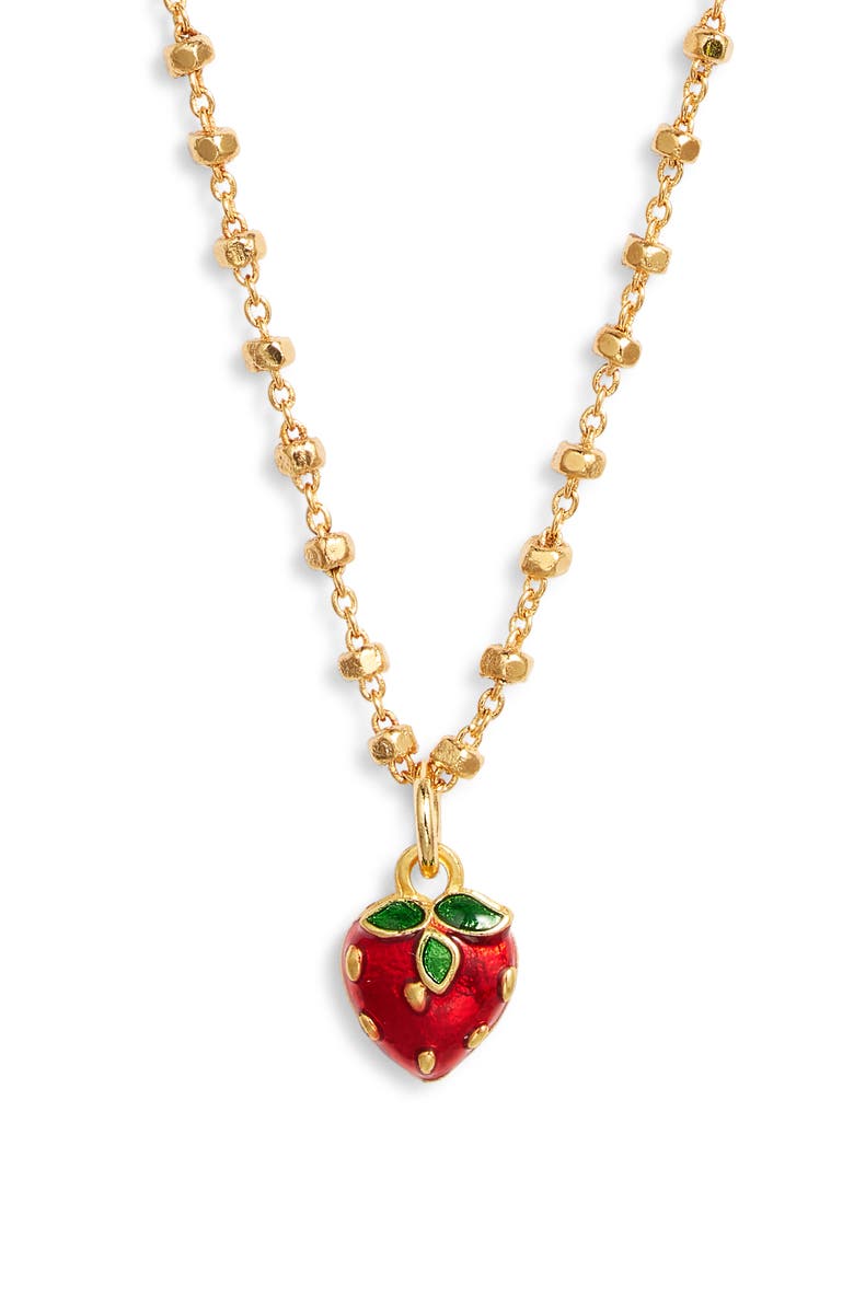 VIDAKUSH Strawberry Girl Pendant Necklace, Main, color, Gold