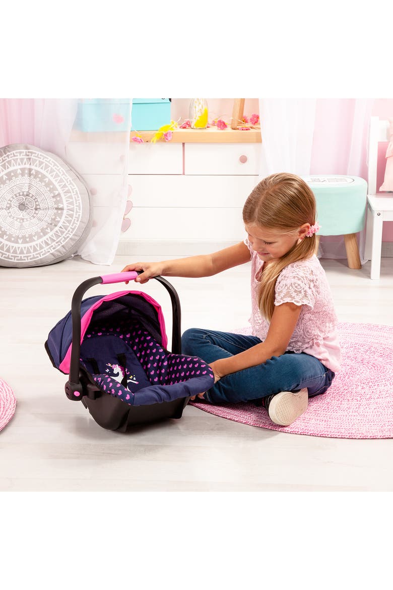 Baby Doll Deluxe Car Seat With Canopy Blue & Pink, Alternate, color, Multicolored