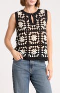 RAIN AND ROSE Open Knit Keyhole Vest