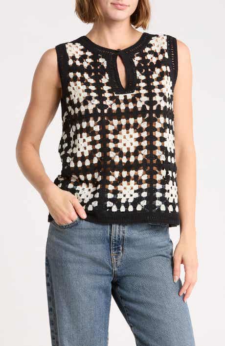 Open Knit Keyhole Vest