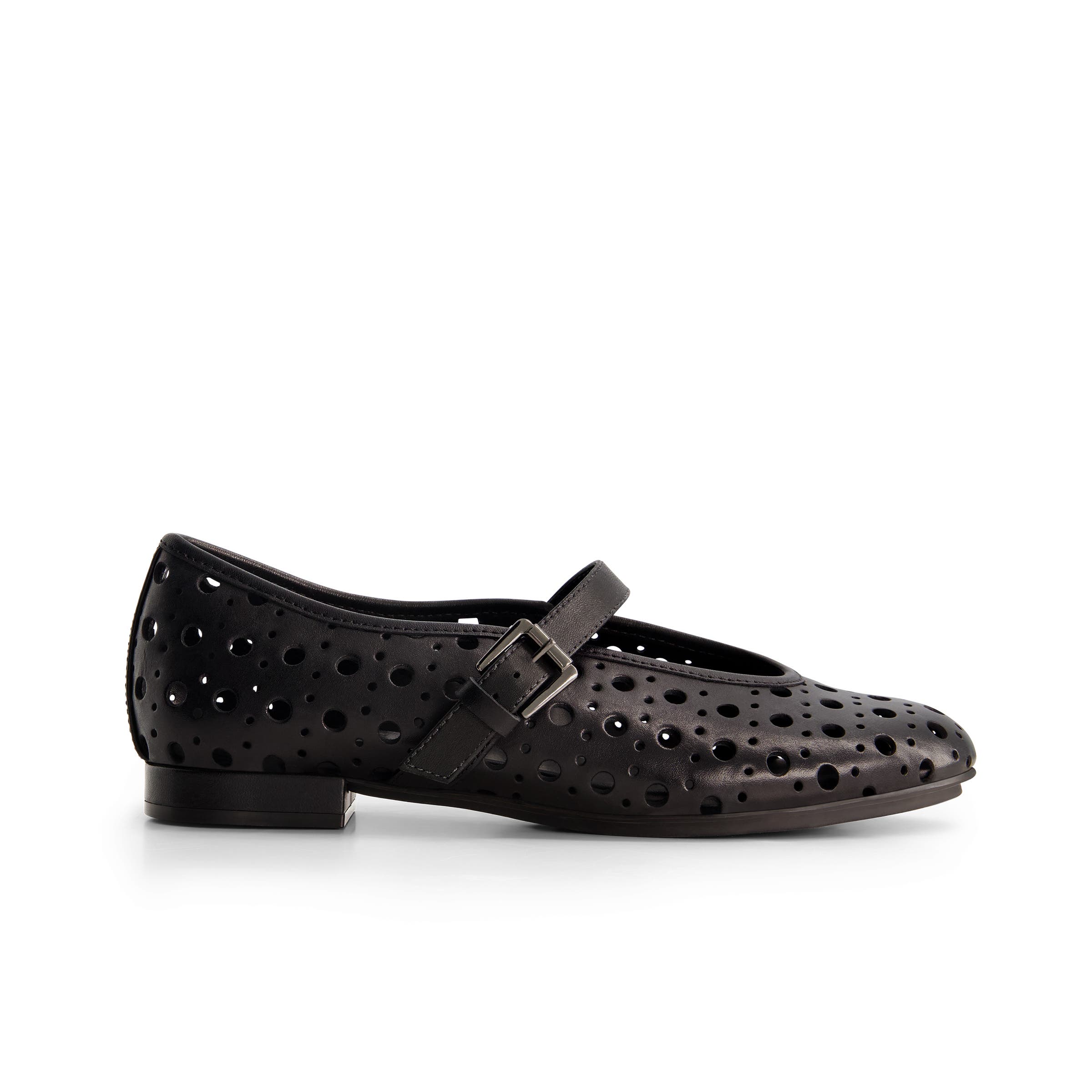Borden Perf Mary Jane Flat, Main, color, BLACK