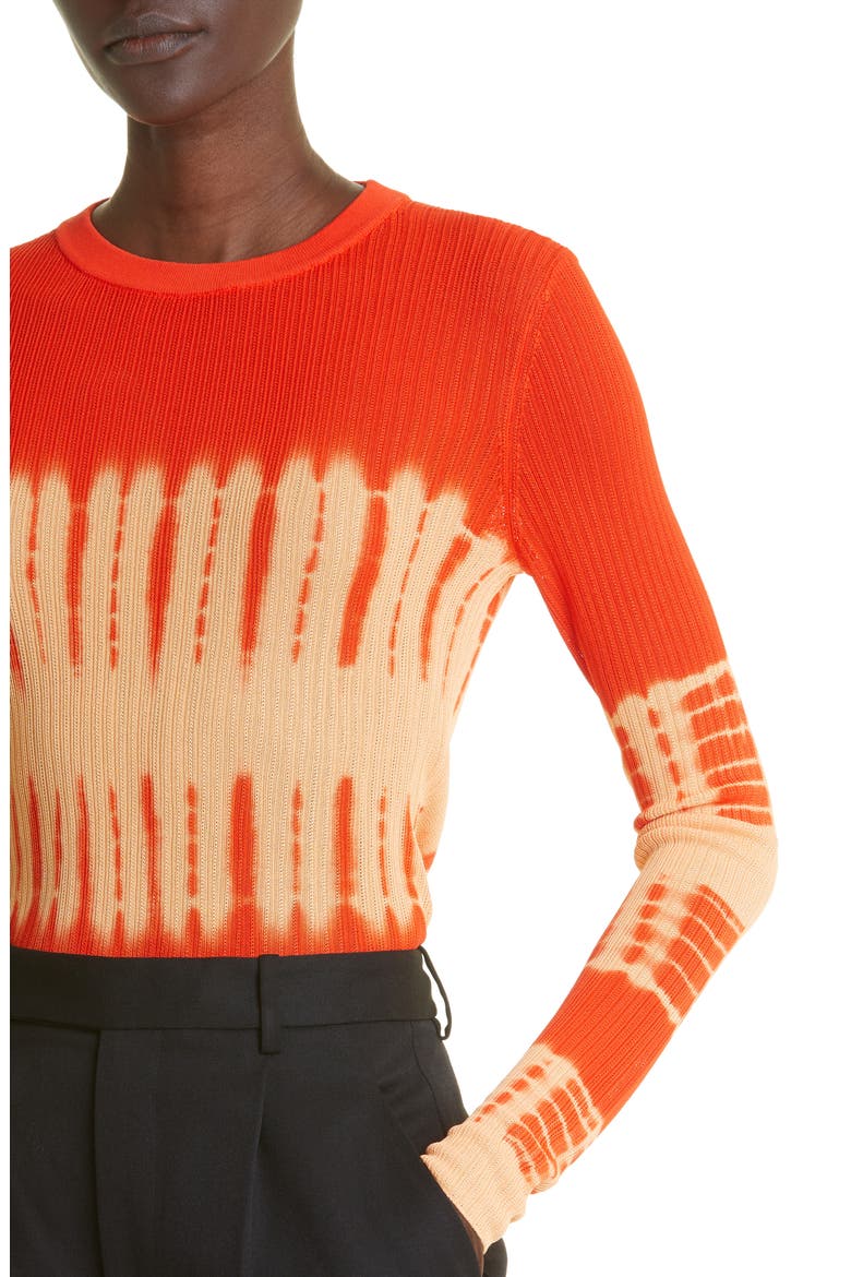 Tie Dye Crewneck Rib Sweater, Alternate, color, ORANGE MULTI