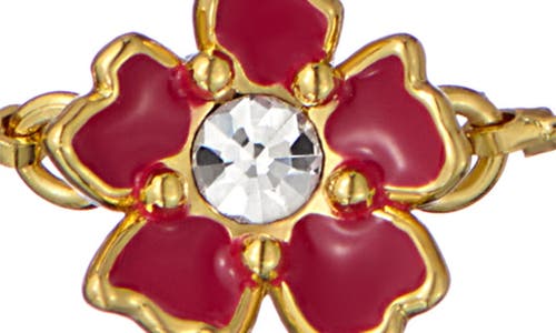 Ted Baker Petial Painted Flower Slider Bracelet In Gold