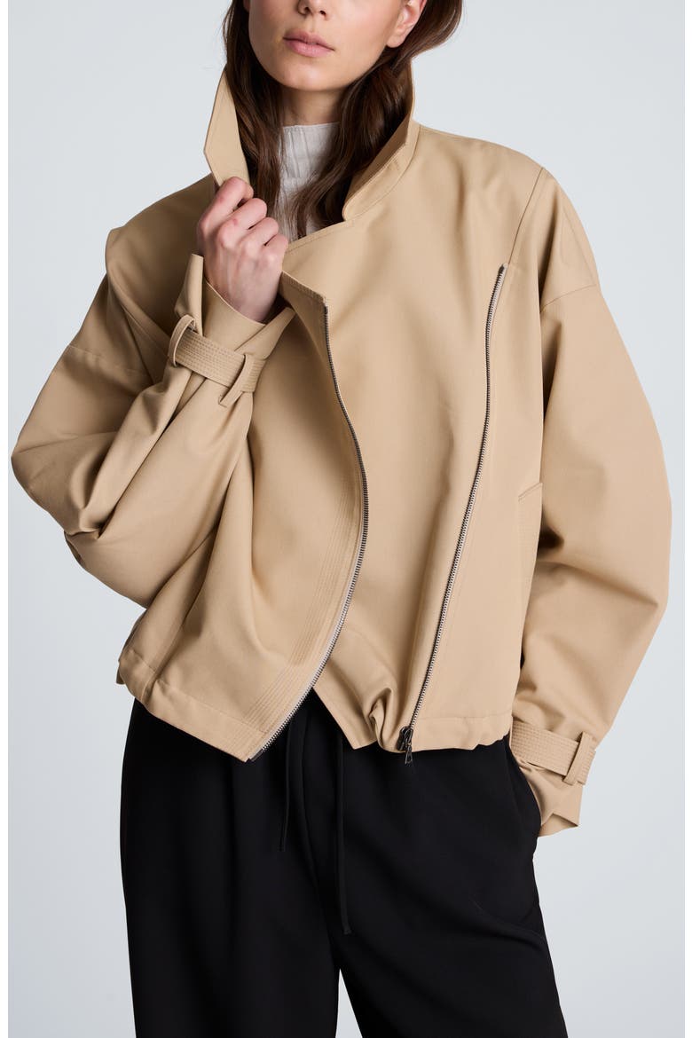 Boxy Moto Trench Jacket, Main, color, FARRO