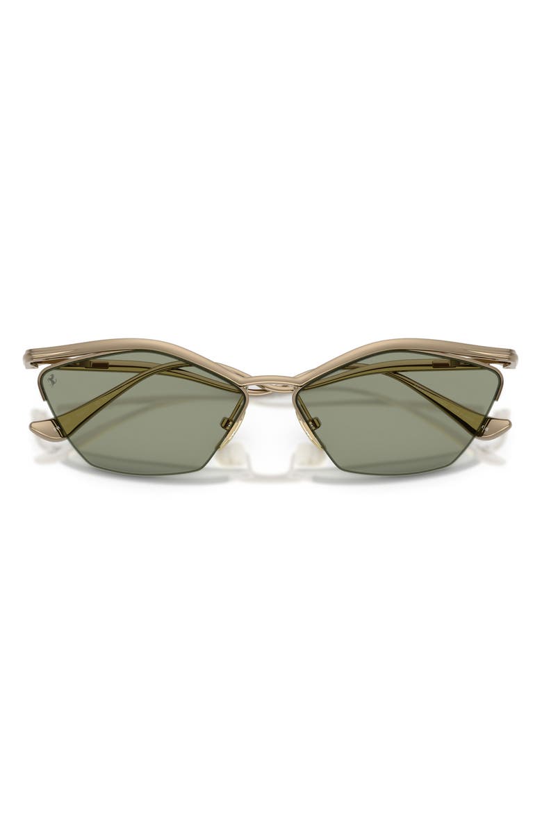 Ferrari 59mm Cat Eye Sunglasses, Alternate, color, Gold Shiny / Dark Green