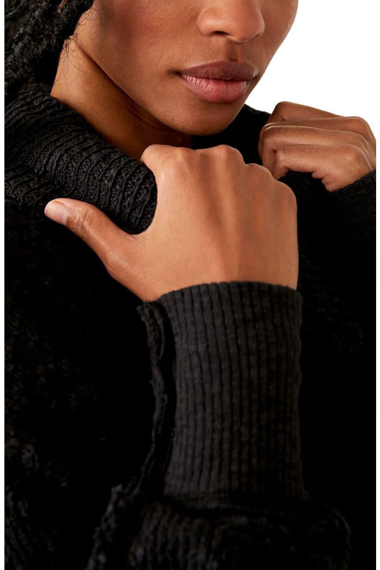 Tommy Oversize Turtleneck Sweater, Alternate, color, BLACK