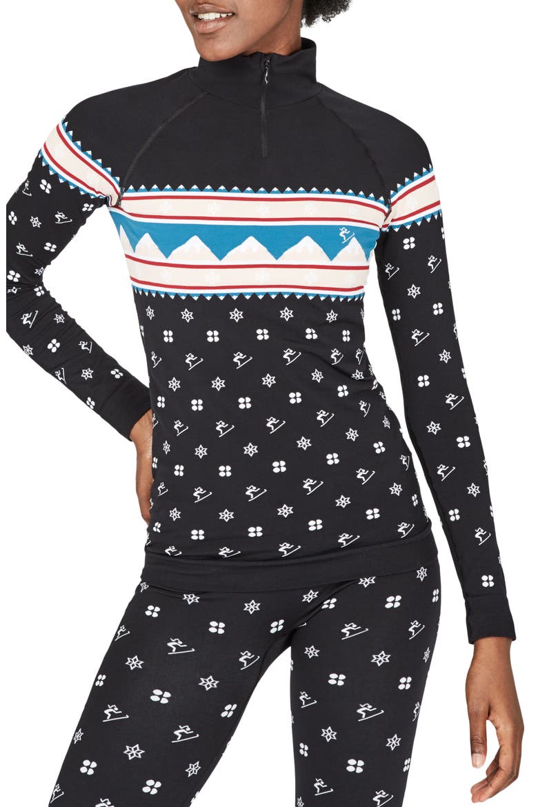 Fair Isle Print Long Sleeve Quarter Zip Pullover, Main, color, BETTY FAIRISLE JACQUARD