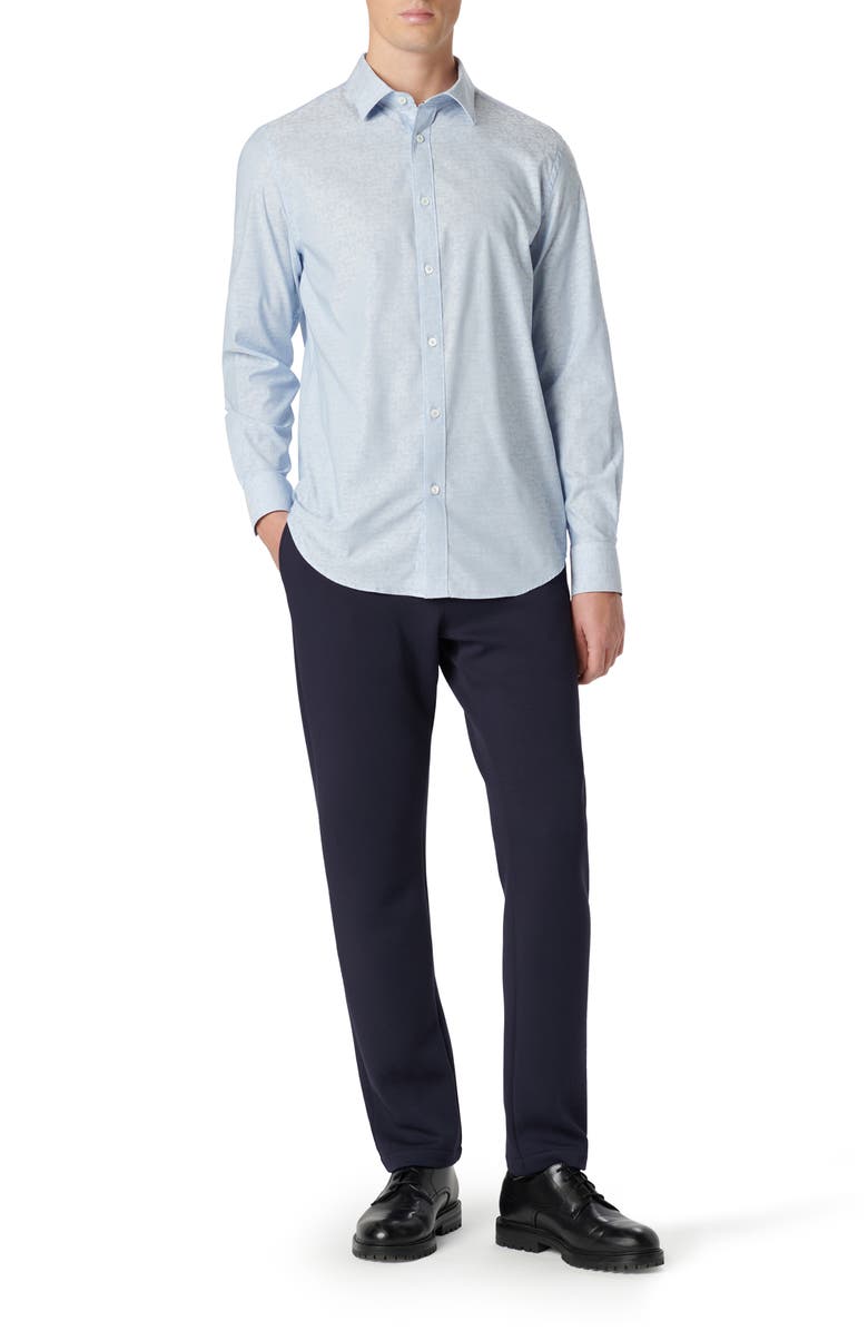 Bugatchi Julian Shaped Fit Stripe Stretch Cotton Button-Up Shirt, Alternate, color,