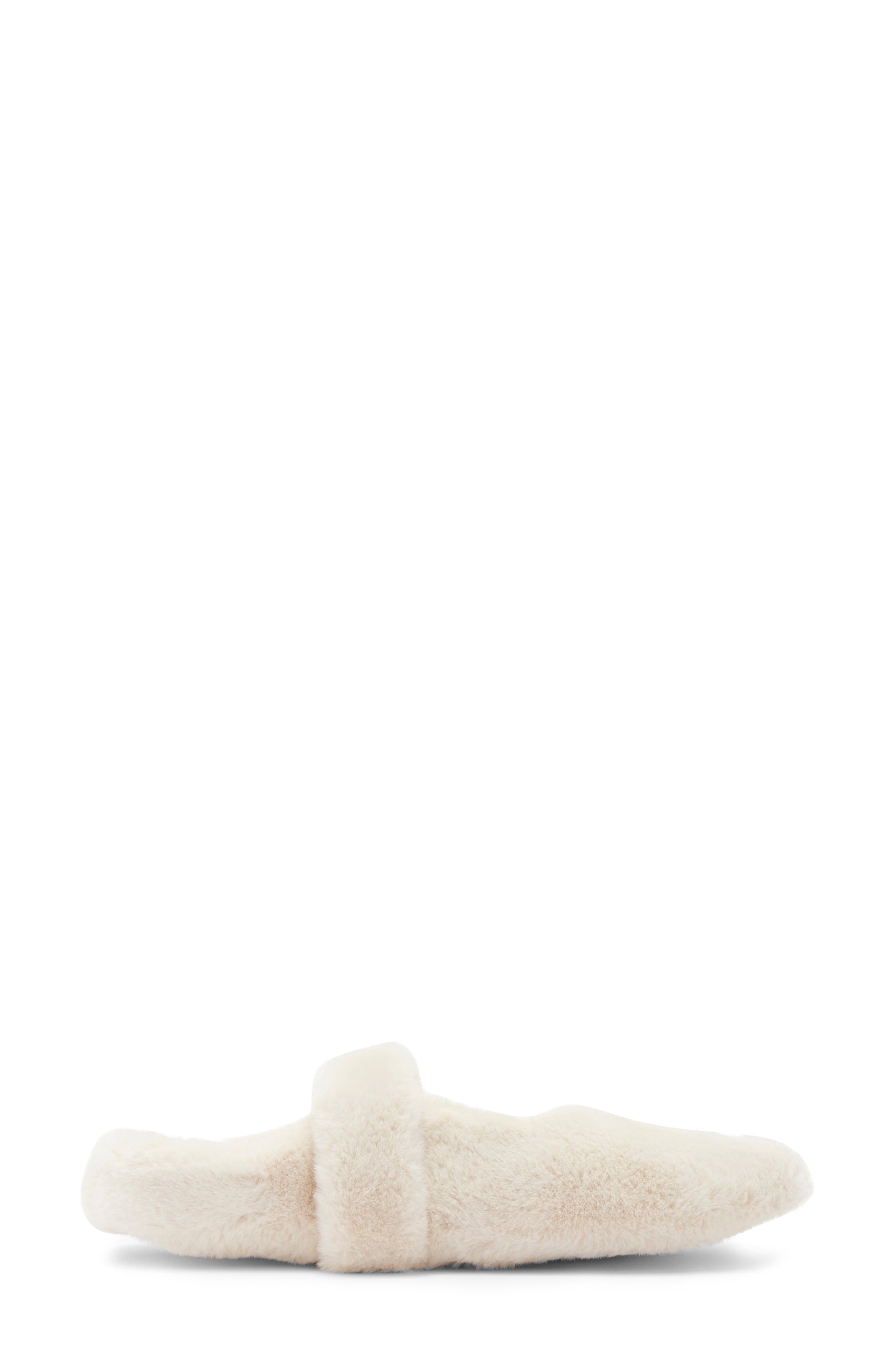 Rebecca Minkoff Beck Faux Fur Slipper, Alternate, color, Ivory