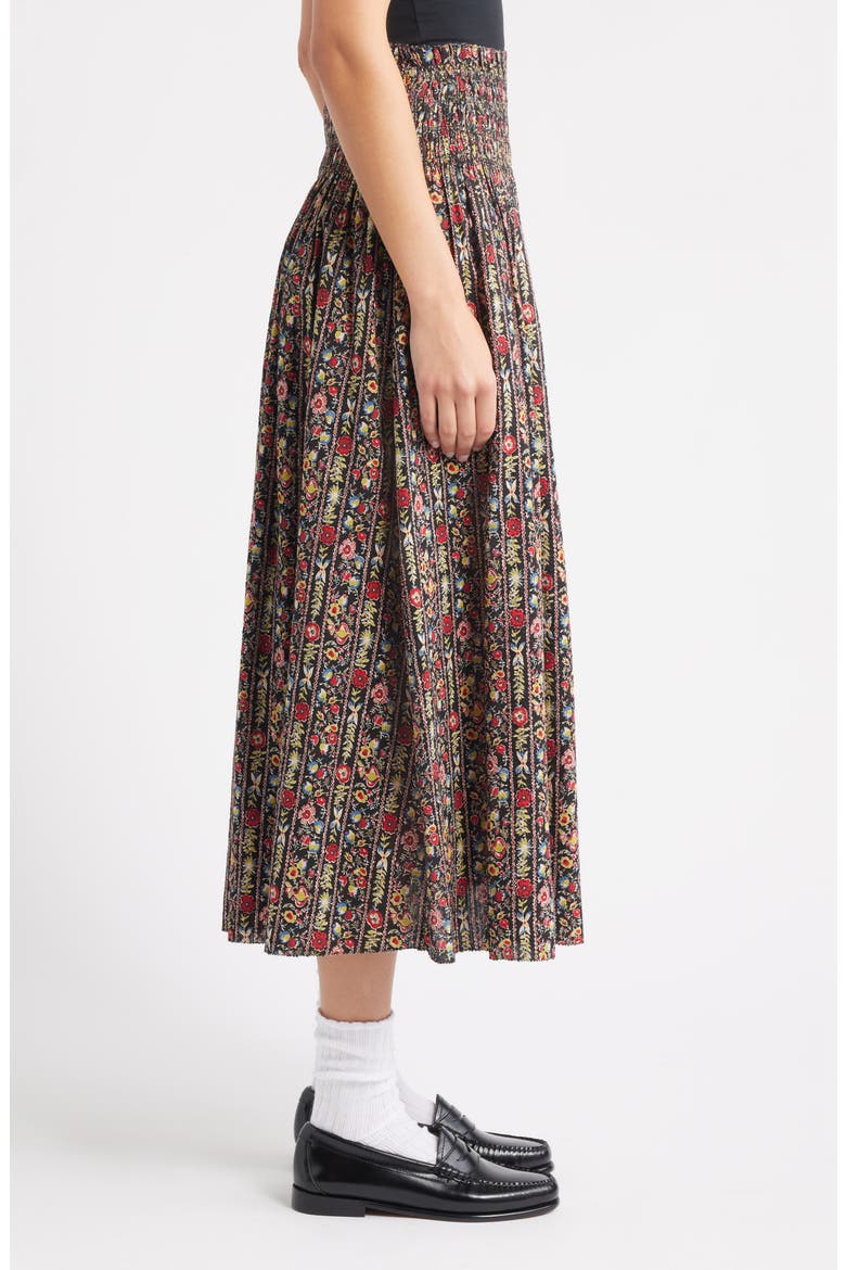 The Canary Floral A-Line Midi Skirt, Alternate, color, GARLAND PRINT