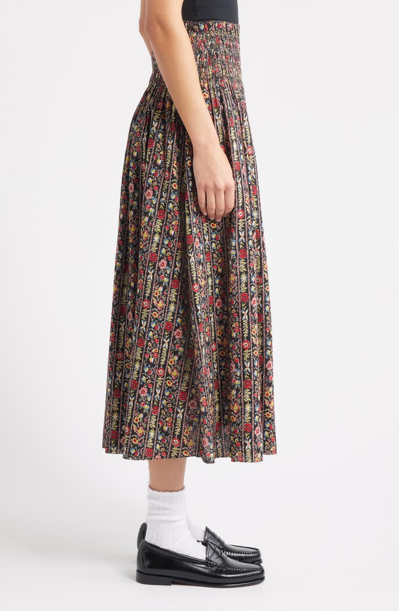 THE GREAT. The Canary Floral A-Line Midi Skirt, Alternate, color, Garland Print