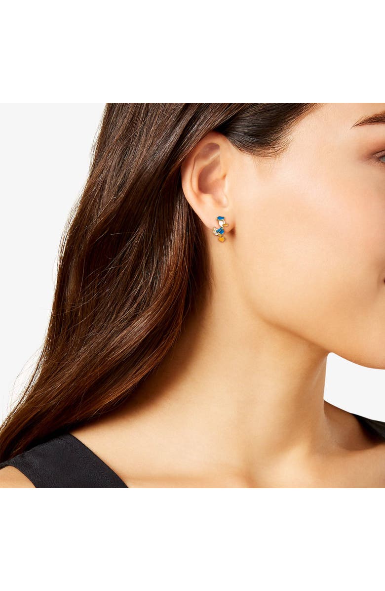 Disney Donald Duck And Daisy Duck Mismatched Earrings, 18k Gold Flash-Plated Sterling Silver, Alternate, color, 