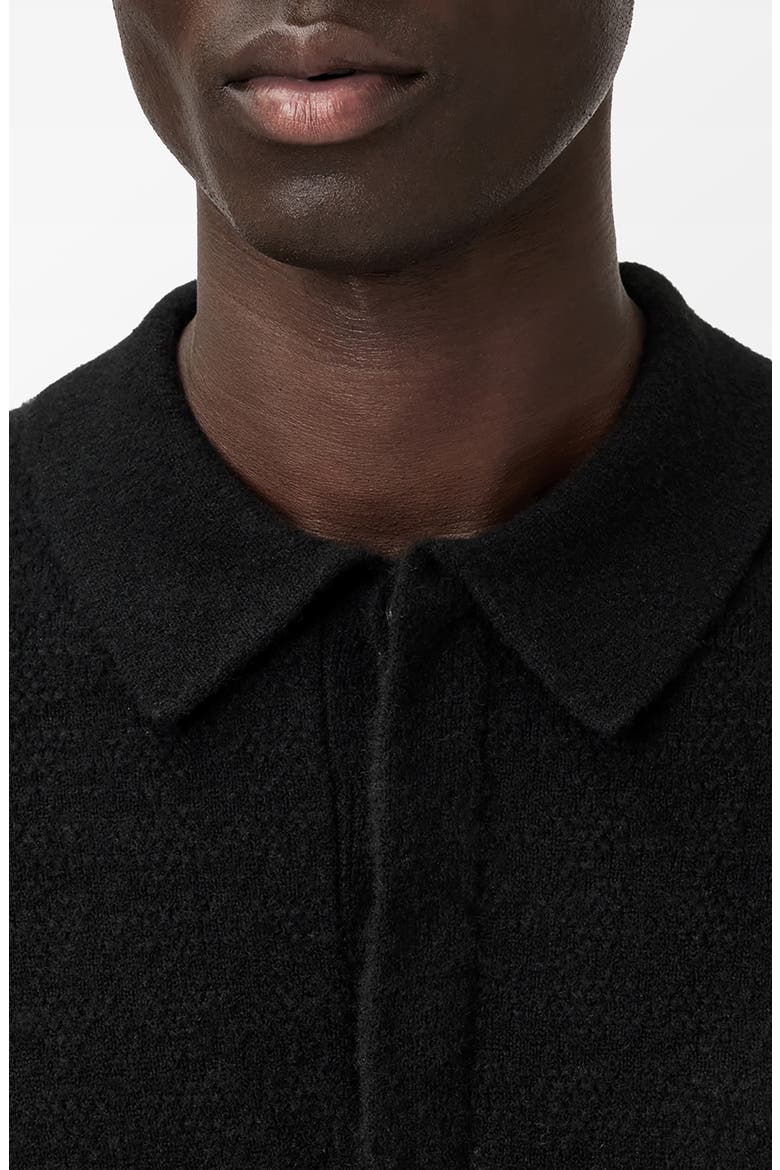 Macra Cashmere & Cotton Polo, Alternate, color, BLACK