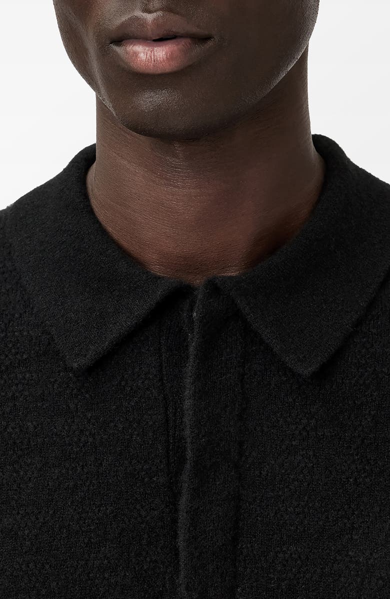 John Varvatos Macra Cashmere & Cotton Polo, Alternate, color, Black