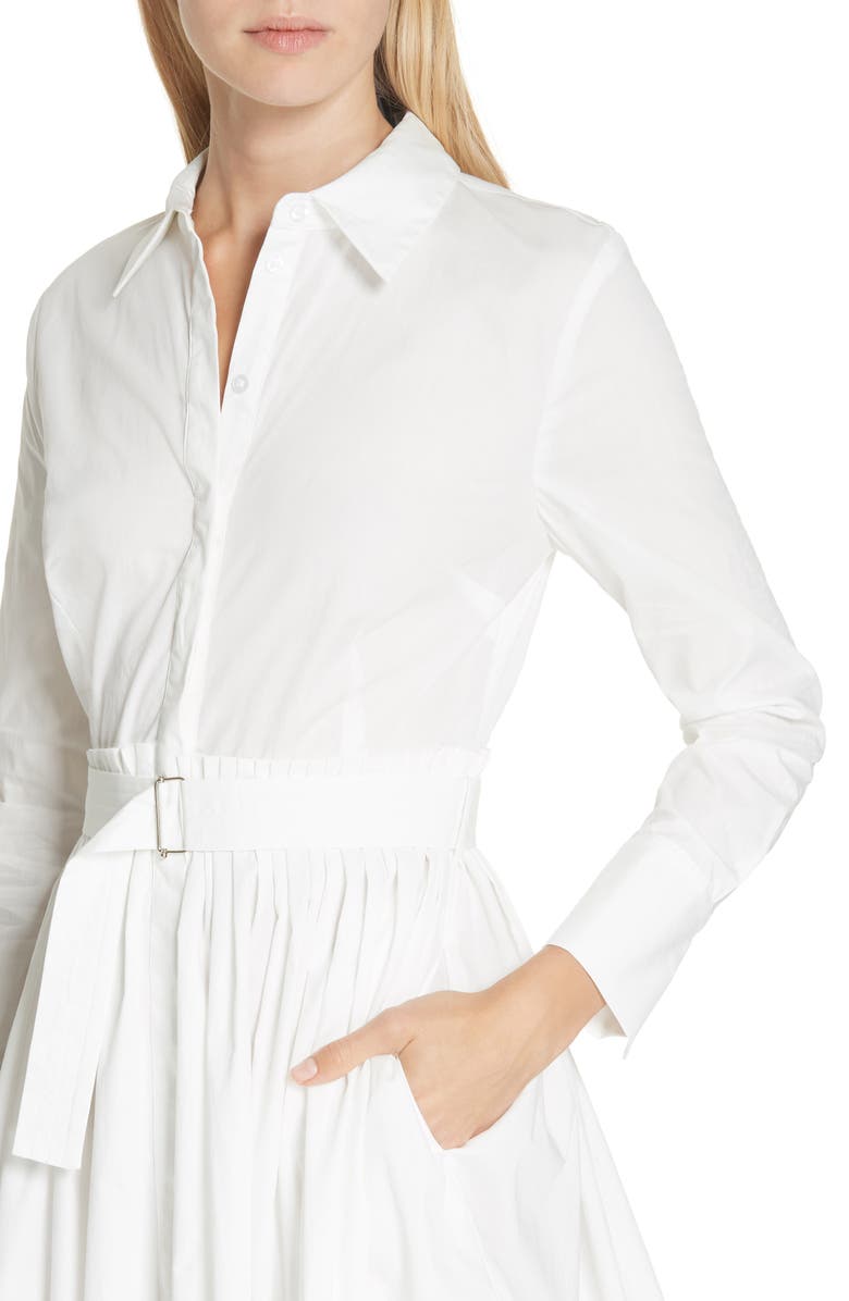 NICHOLAS Pleated Poplin Shirtdress, Alternate, color,
