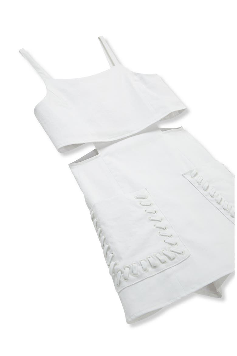 Kids' Cutout Stretch Cotton Romper, Alternate, color, WHITE