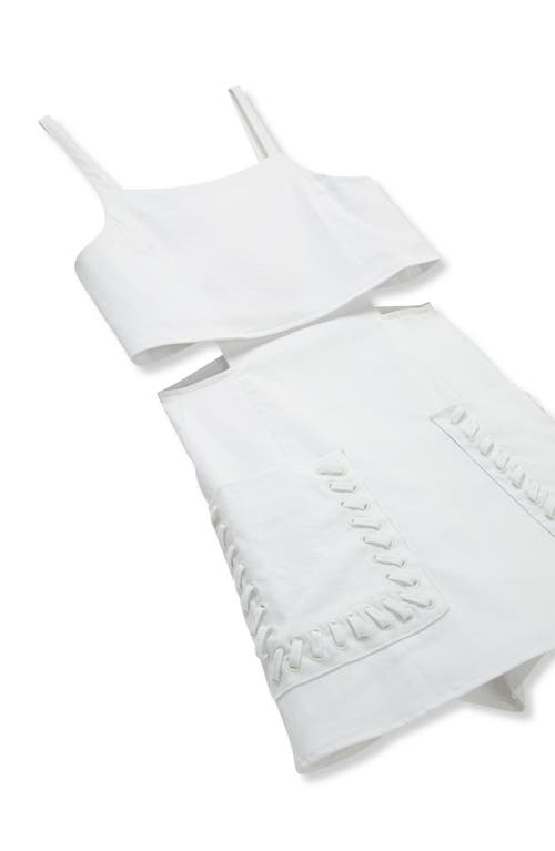 Habitual Kids Kids' Cutout Stretch Cotton Romper In White