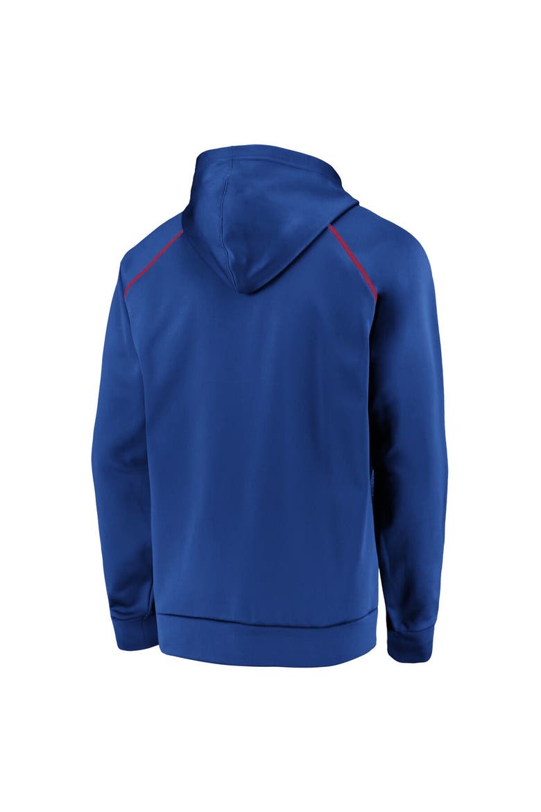 Men's Fanatics Branded Heathered Charcoal/Royal Philadelphia 76ers Game Day Ready Raglan Pullover Hoodie, Alternate, color, Heather Charcoal