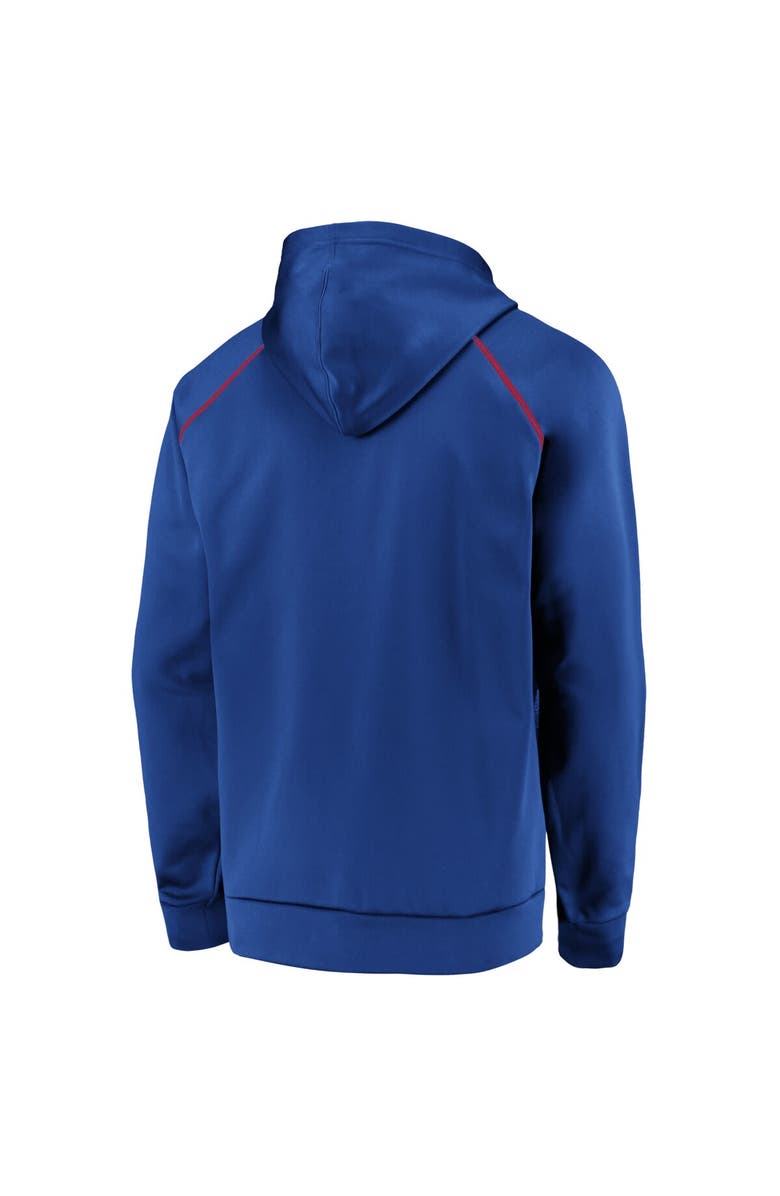 FANATICS Men's Fanatics Branded Heathered Charcoal/Royal Philadelphia 76ers Game Day Ready Raglan Pullover Hoodie, Alternate, color, 