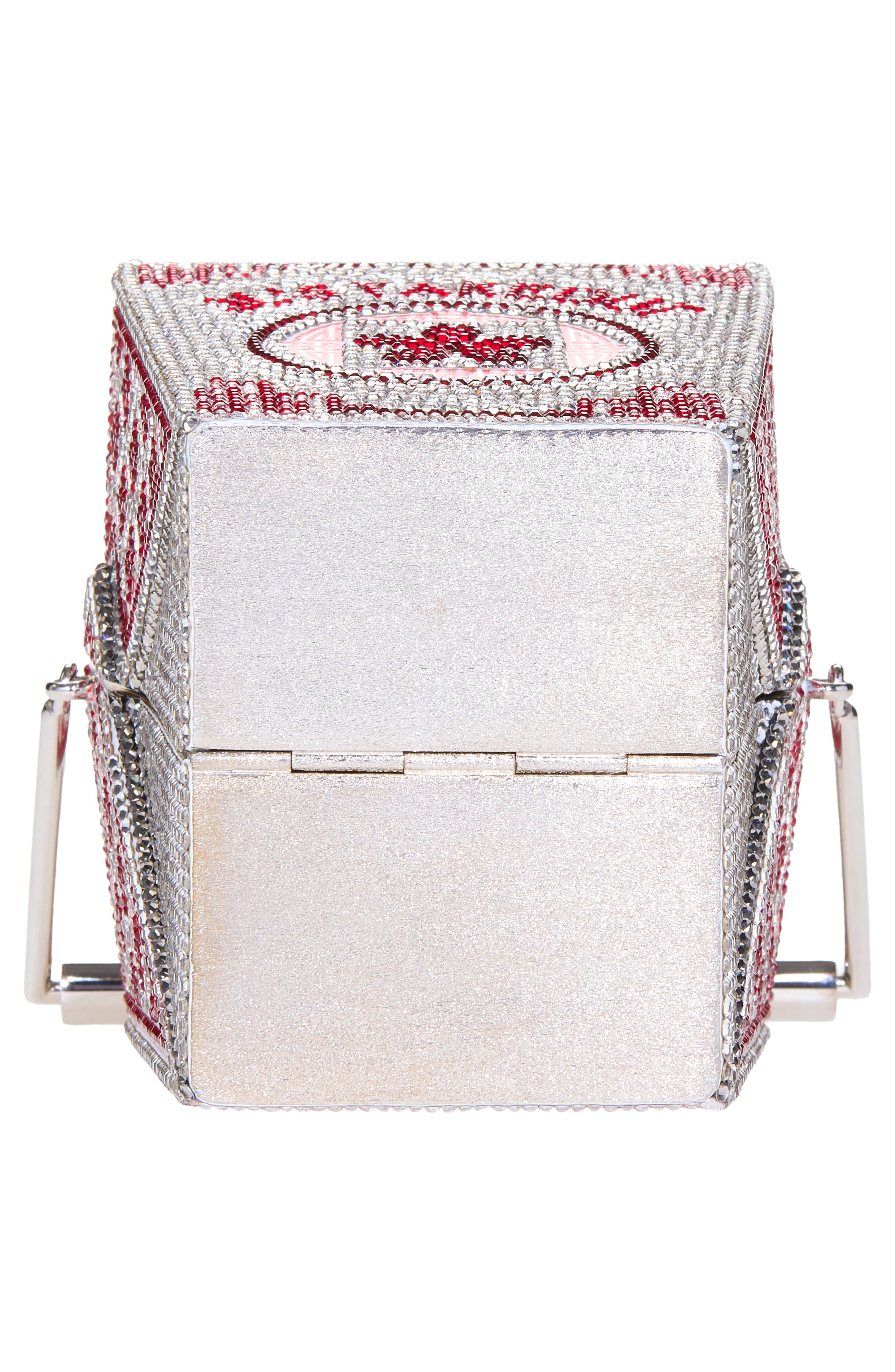 JL's Take Out Box Crystal Evening Bag, Alternate, color, SILVER LIGHT SIAM MULTI