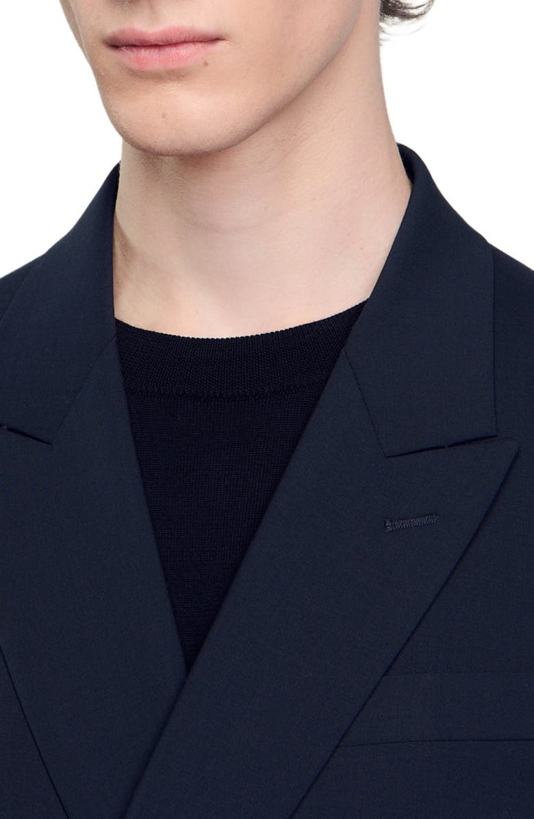 SANDRO Double-breasted suit jacket, Alternate, color, 
