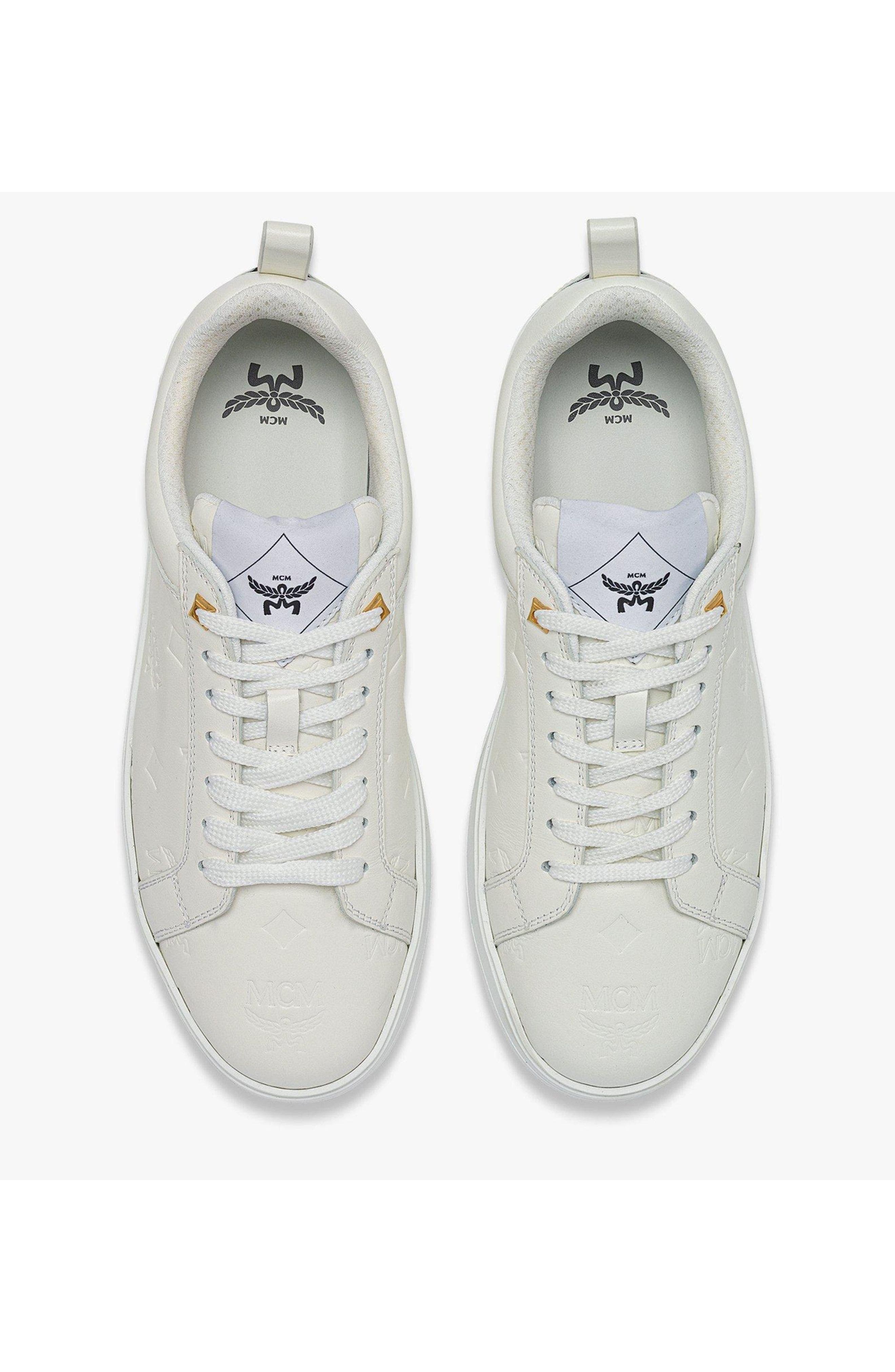 Neo Terrain Lo Sneakers in Monogram Leather, Alternate, color, Egret