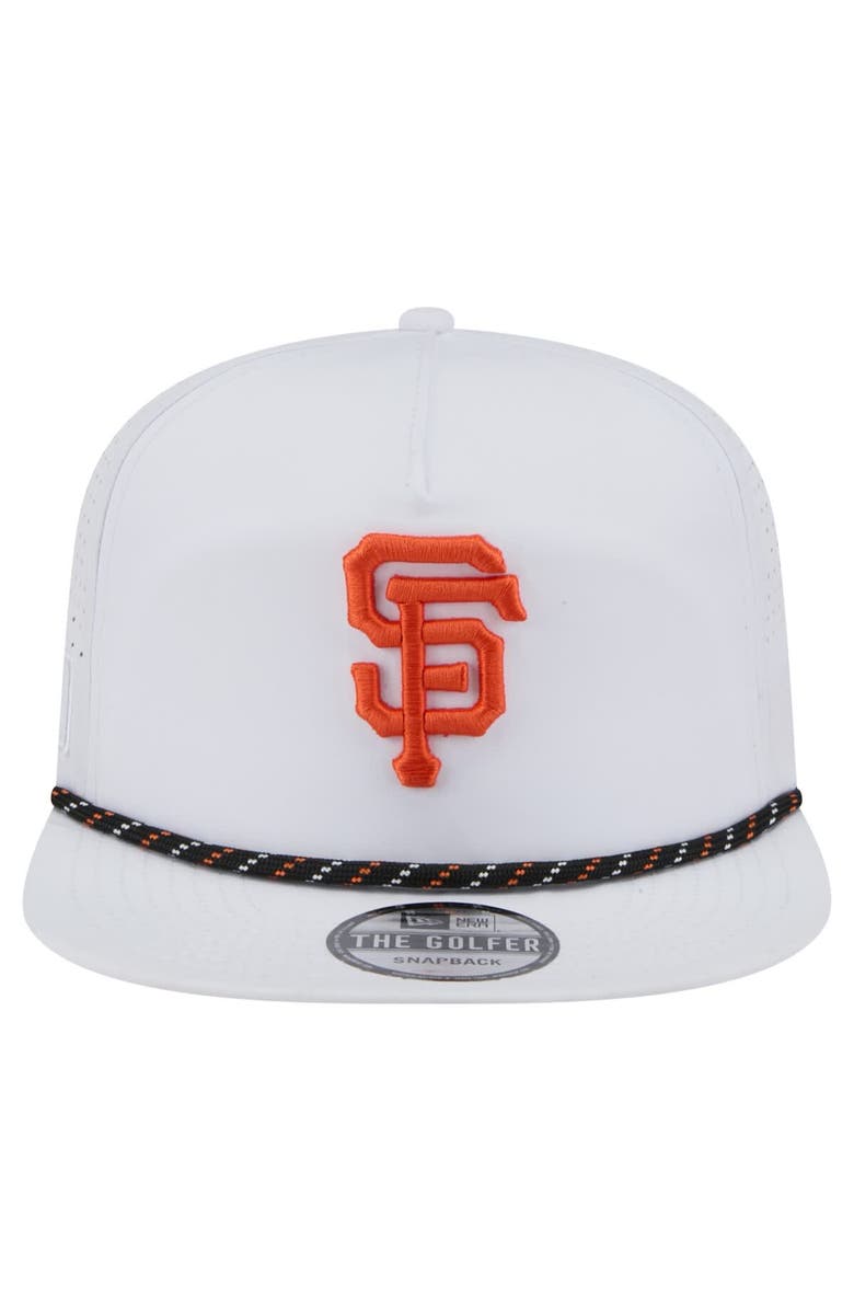 New Era Men's New Era White San Francisco Giants Perforated Golfer Snapback Hat, Alternate, color, White