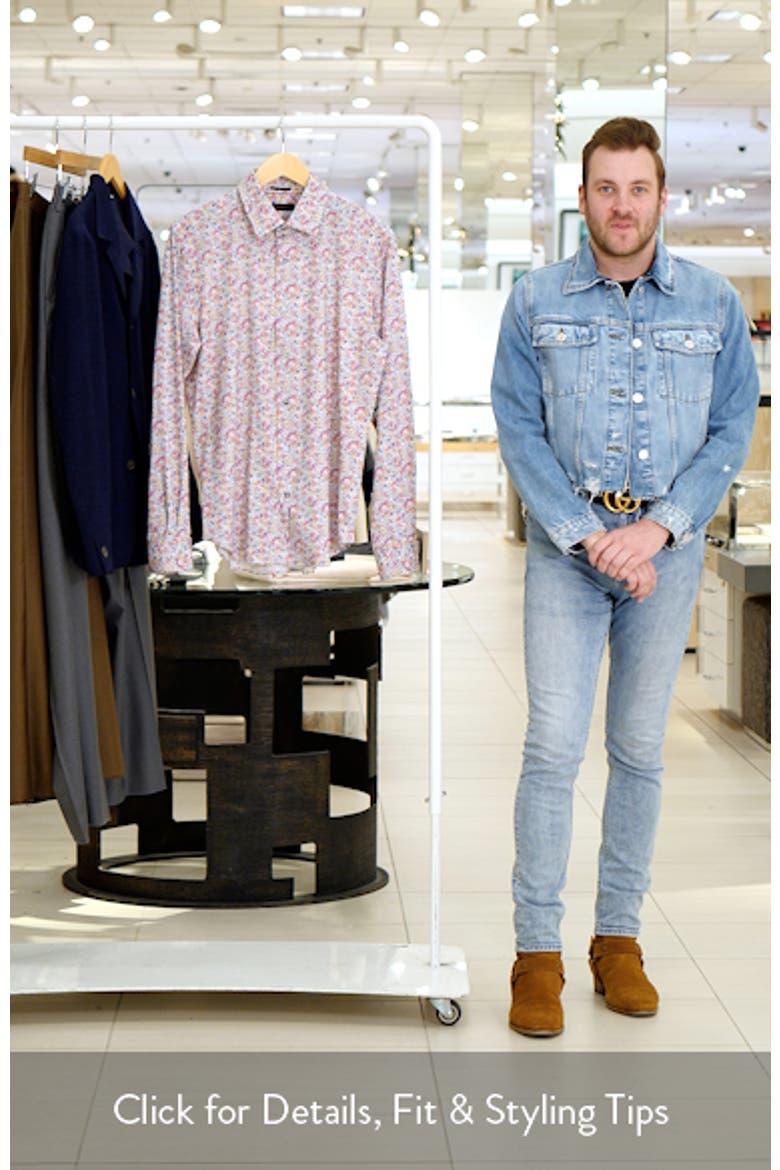 Garden Floral Print Knit Cotton Blend Dress Shirt video