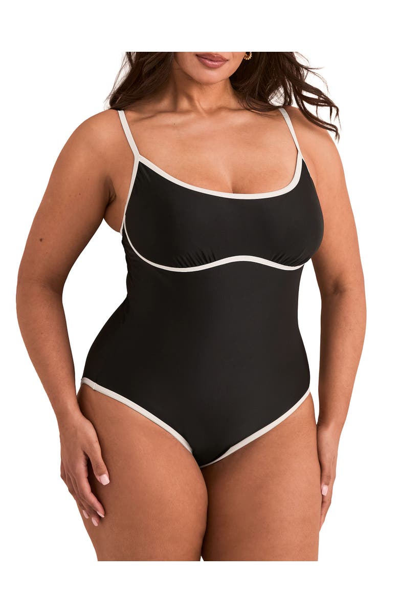 Adore Me Rye Swimwear One Piece Swimsuit, Main, color, Black