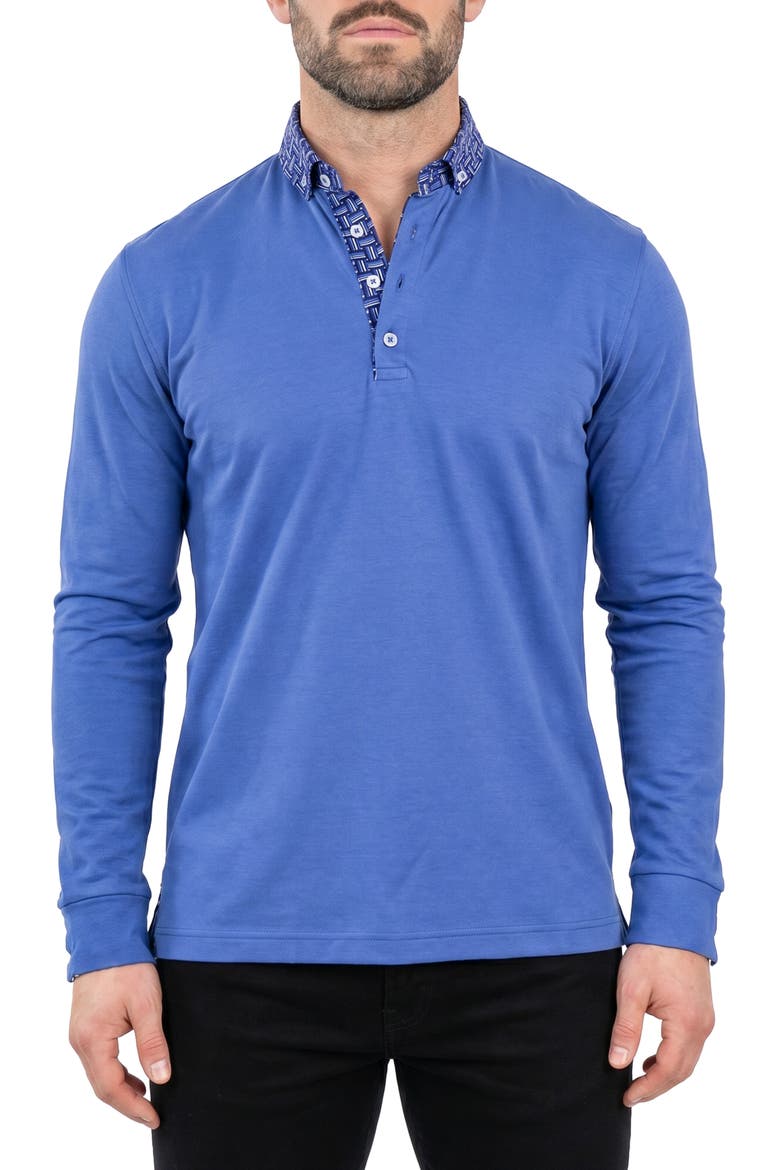 Newton Long Sleeve Polo, Main, color, BLUE