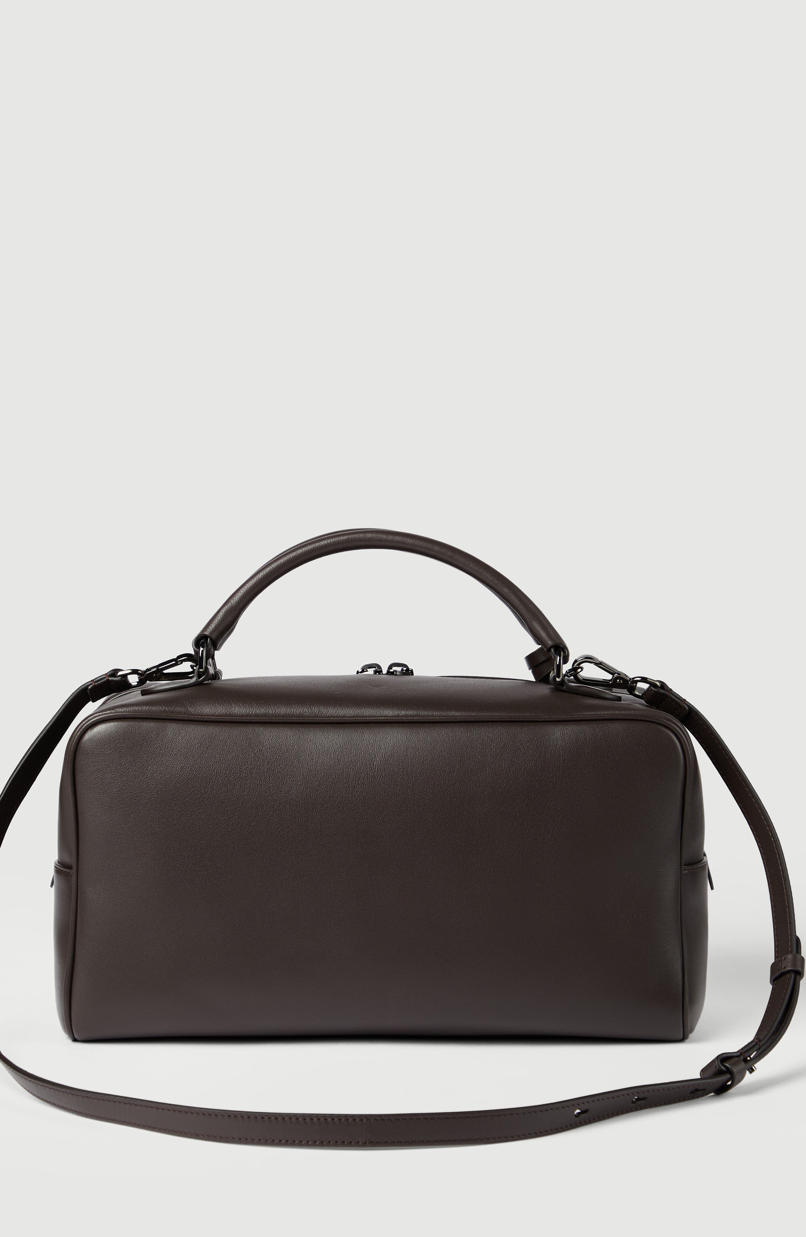 Brunello Cucinelli Nappa Boston Explorer bag, Alternate, color, Rust Brown