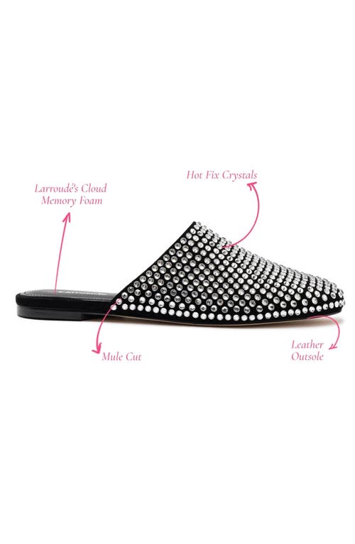 Larroude Larroudé Venice Flat Mule In Black/crystal