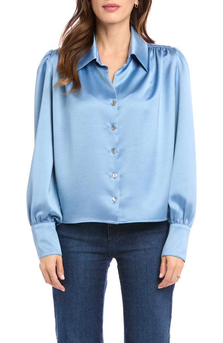 FIFTEEN TWENTY Blouson Satin Blouse, Main, color,